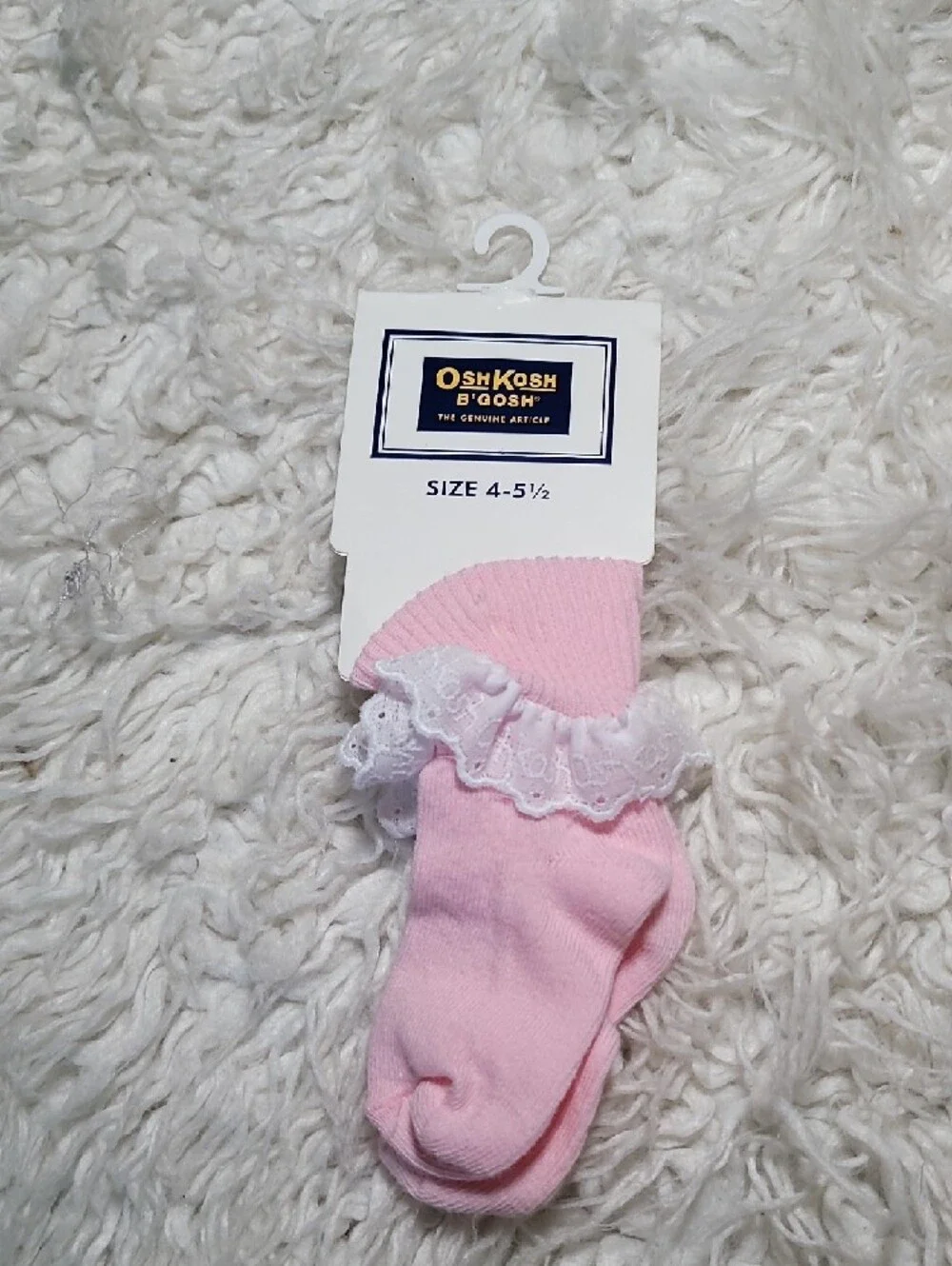 OshKosh B'gosh Light Pink Lace Trim Baby Socks - 2 Pairs
